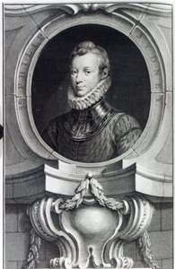 Sir Philip Sidney, grabado por Jacobus Houbraken, 1743 de Isaac Oliver