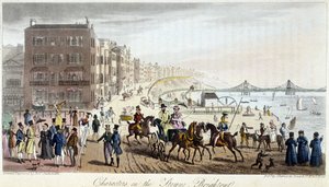 Personajes en Brighton - en “The English Spy” por Charles Molloy Westmacott, dibujo por Robert Cruikshank, Edición de Londres de Isaac Robert Cruikshank