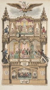 Frontispicio, de The English Spy, pub. 1824 de Isaac Robert Cruikshank