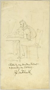 George Cruikshank haciendo un grabado
