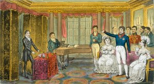 El Rey Jorge IV en Carlton House, pub. 1825 de Isaac Robert Cruikshank