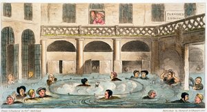 Baño Público en Bath, o Cocinándose Vivo, 1825 de Isaac Robert Cruikshank