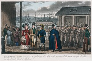 Splendid Jem entre los convictos en el astillero naval de Chatham, Kent, 1821