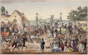 La Llegada, o Entrada Occidental a la Tierra de Cockney de Isaac Robert Cruikshank