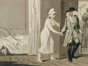 El cornudo parte para la caza, c.1800 de Isaac Robert Cruikshank