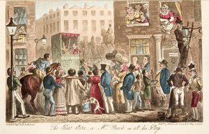 El Gran Actor, o Mr. Punch en todo su Esplendor, de The English Spy, pub. 1824 de Isaac Robert Cruikshank
