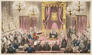 La Cámara de los Lores en alto debate, de The English Spy, pub. 1824 de Isaac Robert Cruikshank