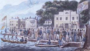 El Paseo en Cowes, 1825 de Isaac Robert Cruikshank