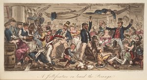 El Retorno al Puerto, de The English Spy, pub. 1824 de Isaac Robert Cruikshank