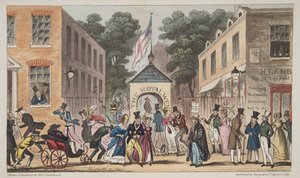 Los pozos reales, Cheltenham o afecciones espasmódicas por aguas termales, de The English Spy, pub. 1824 de Isaac Robert Cruikshank