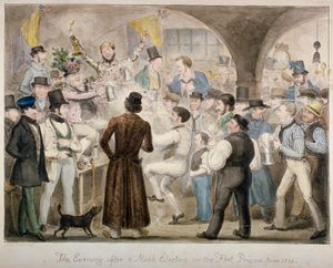 La tarde después de una elección simulada en la prisión de Fleet, junio de 1835 de Isaac Robert Cruikshank