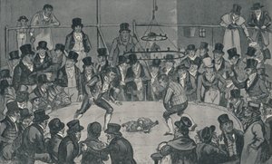 En el Royal Cockpit, 1821 de Isaac, Robert and George Cruikshank
