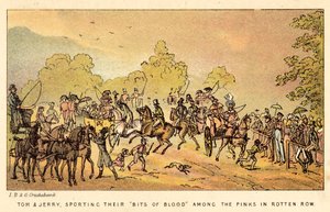 Tom y Jerry, mostrando sus Bits of Blood entre los rosas en Rotten Row de Isaac, Robert and George Cruikshank