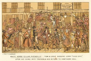 La bodega del caballo blanco, Piccadilly de Isaac, Robert and George Cruikshank