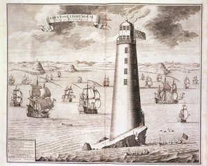 El faro de Eddystone, grabado por Hendrick Hulsbergh, 1713 de Isaac Sailmaker
