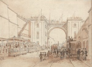 Inauguración del ferrocarril de Liverpool y Manchester de Isaac Shaw