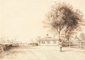 Vista sobre la línea del ferrocarril de Liverpool y Manchester