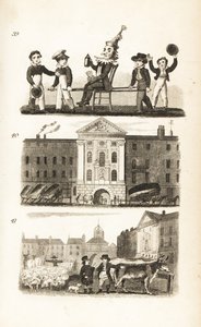 Guy Fawkes en efigie, Hospital de Bartholomew y Mercado de Smithfield de Isaac Taylor