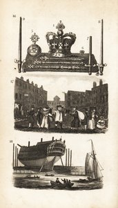 La Oficina de Joyas en la Torre de Londres, Rag Fair y Ropa Vieja y Construcción de Barcos de Isaac Taylor