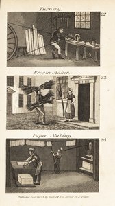 Oficios en la Inglaterra de la Regencia: Tornería, fabricante de escobas y fabricación de papel de Isaac Taylor