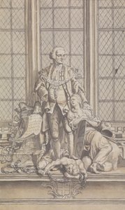 Periódico / Ilustración de obra de teatro sin identificar de Isaac Taylor