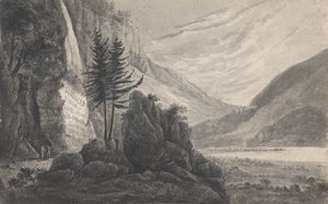 Paisaje montañoso con inscripción a Salomon Gessner (Suiza) de Isaac Weld