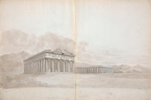 Ruinas de dos templos con estudios de Isaac Weld