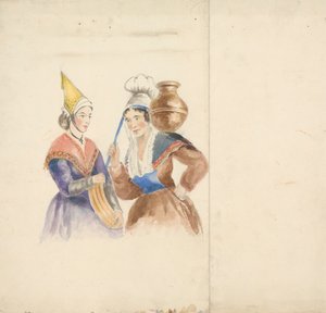 Dos mujeres vestidas de colores