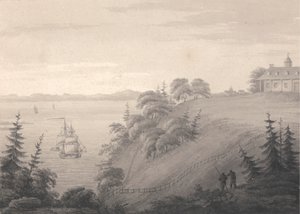 Vista de Mount Vernon, sede del general Washington de Isaac Weld