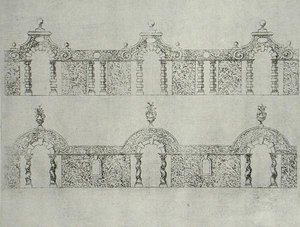 Diseños de pasarelas con arcos de topiaria de 