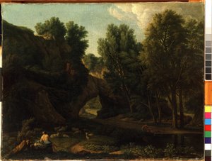 Paisaje (Paisaje). Pintura de Isaac de Moucheron de Isaac de Moucheron