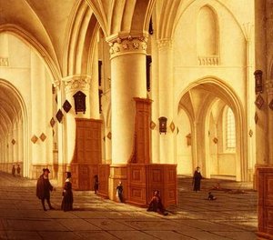 Vistas de los pasillos norte y sur de la iglesia de San Bavo, Haarlem