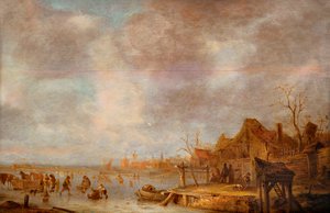 Un día de invierno fuera de Haarlem, entre 1638 y 1640 de Isaac van . Ostade