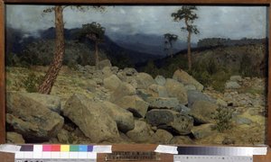 En las montañas de Crimea. Pintura de Isaac (Isaac) Ilyich Levitan (1860-1900), óleo sobre lienzo