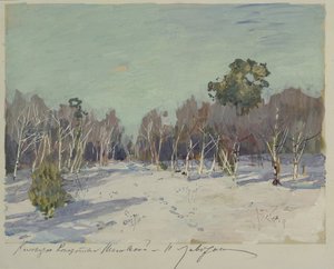 Jardín en la nieve, 1880s de Isaak Ilyich Levitan