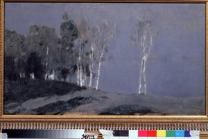 Noche de Luz de Luna. Pintura de Isaac (Isaac) Ilyich Levitan (1860-1900), óleo sobre lienzo, alrededor de 1890. Arte ruso, paisaje del siglo XIX. Galería Estatal Tretyakov, Moscú. de Isaak Ilyich Levitan