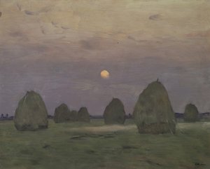 Crepúsculo. Los pajares, 1899 de Isaak Ilyich Levitan