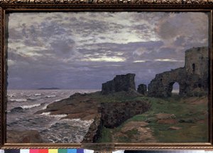 Restos del pasado, Crepúsculo, Finlandia - Pintura de Isaak (Isaac) Ilyich Levitan (1860-1900), óleo sobre lienzo de Isaak Ilyich Levitan