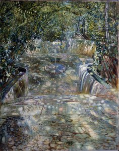 ""La fontaine"" Peinture de Isaak Izrailevich Brodsky (Brodski) (1884-1939) 1909 Museo de Arte Regional, Rostov del Don de Isaak Israilevich Brodsky