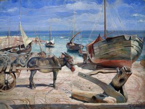 Pintura ""La isla de Capri"" de Isaac Brodsky (Brodski) (1884-1939) 1929 Museo de Arte Regional, Berdyansk de Isaak Israilevich Brodsky