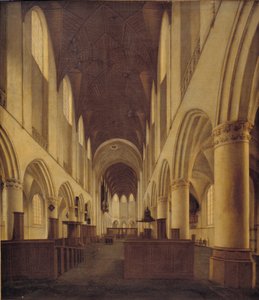 Interior de la iglesia de San Bavón en Haarlem. Vista desde la nave hacia el coro de Isaak van Nickelen