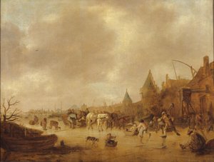 Los patinadores, 1644 de Isack van Ostade