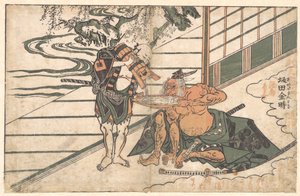 El legendario hombre fuerte Sakata Kinpira (Kintoki) bebiendo sake de Ishikawa Toyonobu