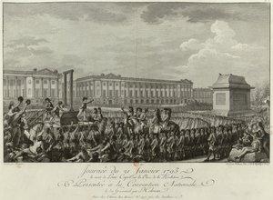 La Ejecución de Luis XVI en la Plaza de la Revolución el 21 de enero de 1793, 1794 de Isidore Stanislas Helman