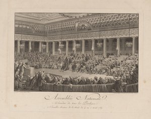 La noche del 4 de agosto de 1789 en la Asamblea Nacional, 1790 de Isidore Stanislas Helman
