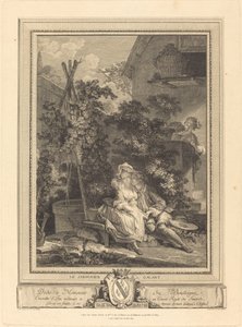 El jardinero galante de Isidore Stanislas Helman after Pierre Antoine Baudouin