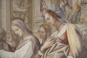 (detalle) del Matrimonio de la Virgen María de Isidoro Bianchi