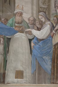 (detalle) del Matrimonio de la Virgen María de Isidoro Bianchi