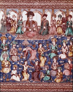 Arte islámico: músicos y bailarines de la corte de Nasser-al-Din