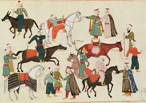 Ms 1671 Un mercado de caballos, c.1580 de Islamic School